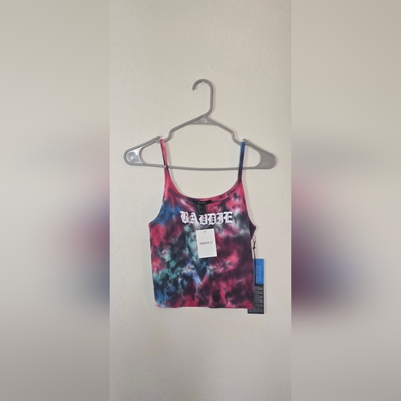 Forever 21 Tops - Forever 21 Tie-Dye “Baddie” Crop Y2K Festival Tank Top New Size Large